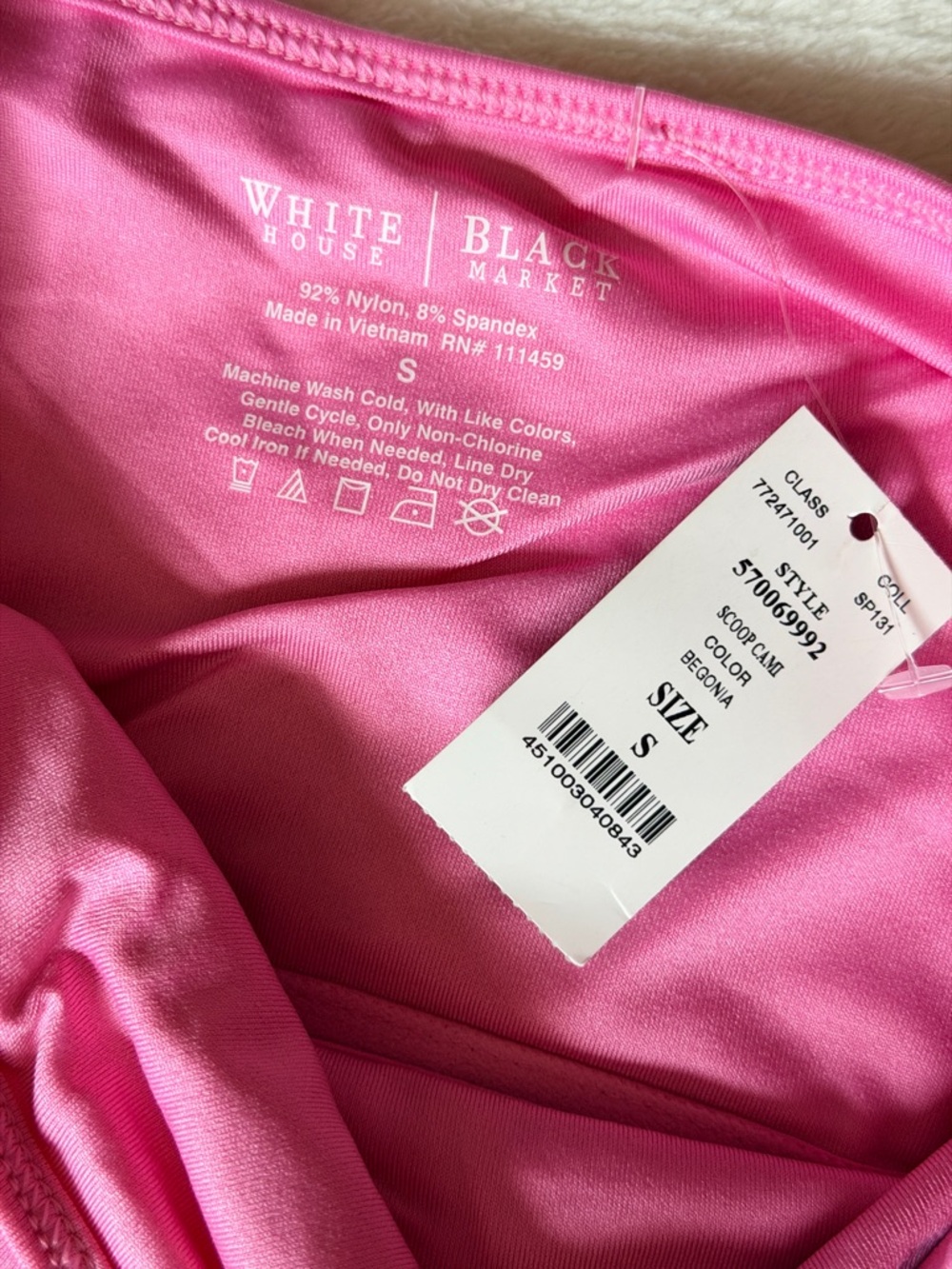 White House Black Market Hot Pink Begonia Scoop Cami NWT